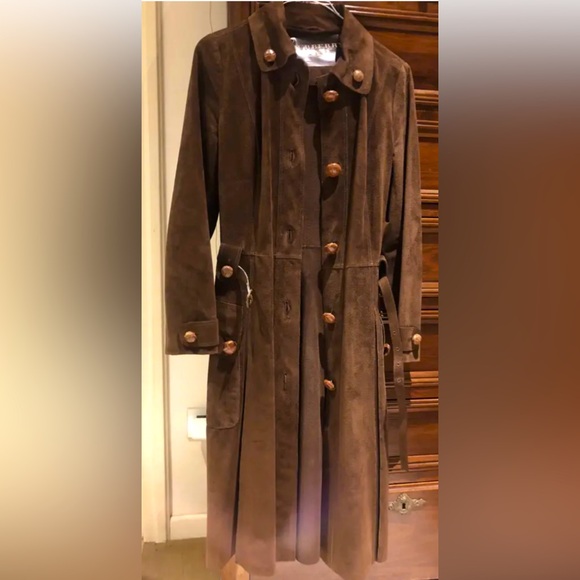 Burberry Jackets & Blazers - Burberry Chocolate Brown Suede Trench Coat IT 38
